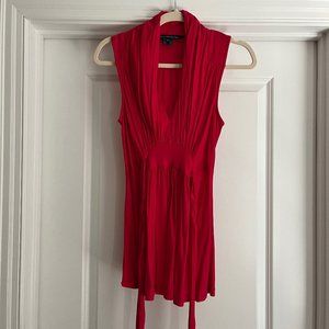 French Connection Tie-Back Sleeveless Top Size XS Hot Pink